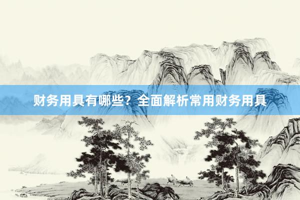 财务用具有哪些？全面解析常用财务用具